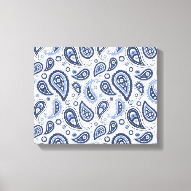 Blue Paisley Pattern Canvas Print (Front)