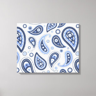 Blue Paisley Pattern Canvas Print