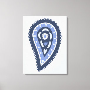 Blue Paisley Pattern Canvas Print