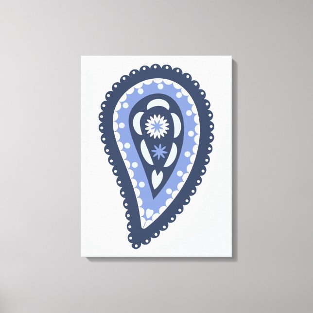 Blue Paisley Pattern Canvas Print (Front)