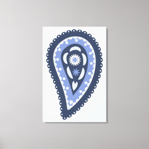 Blue Paisley Pattern Canvas Print