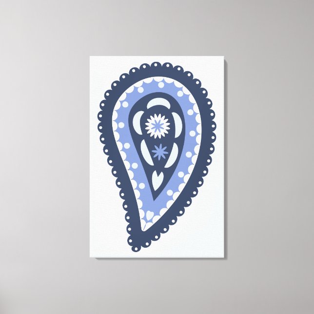 Blue Paisley Pattern Canvas Print (Front)
