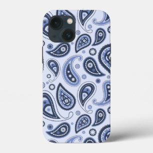 Blue Paisley Pattern iPhone 13 Mini Case