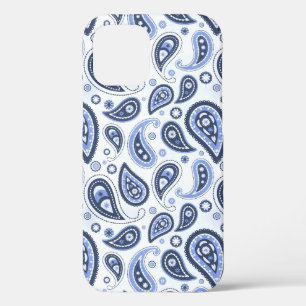 Blue Paisley Pattern iPhone 12 Case
