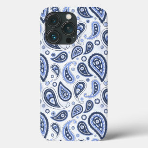 Blue Paisley Pattern iPhone 13 Pro Case