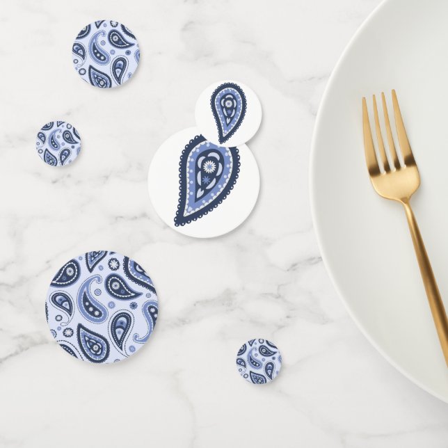 Blue Paisley Pattern Confetti (Group)