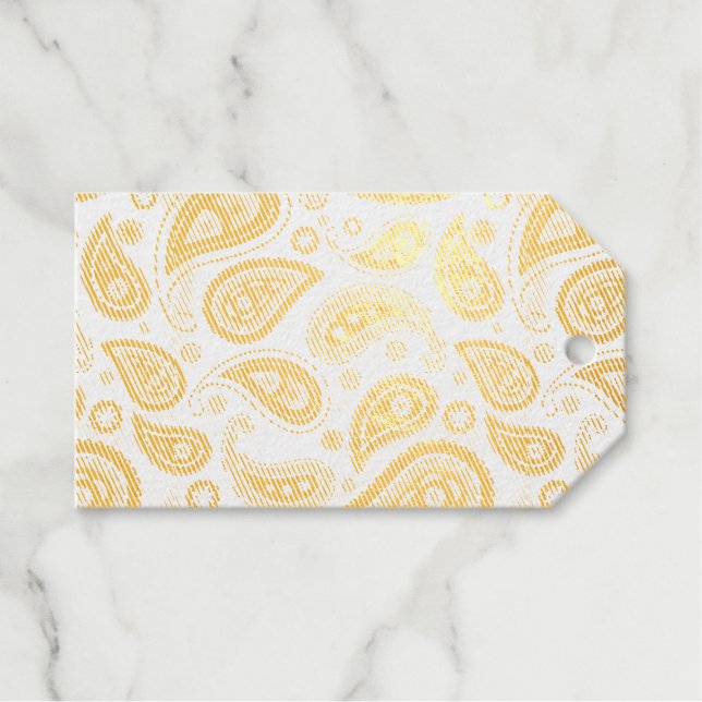 Blue Paisley Pattern Gift Tags (Front (Horizontal))