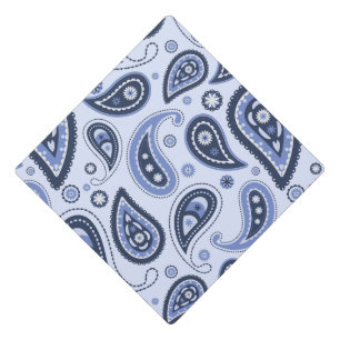 Blue Paisley Pattern Graduation Cap Topper