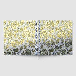 Blue Paisley Pattern Guest Book