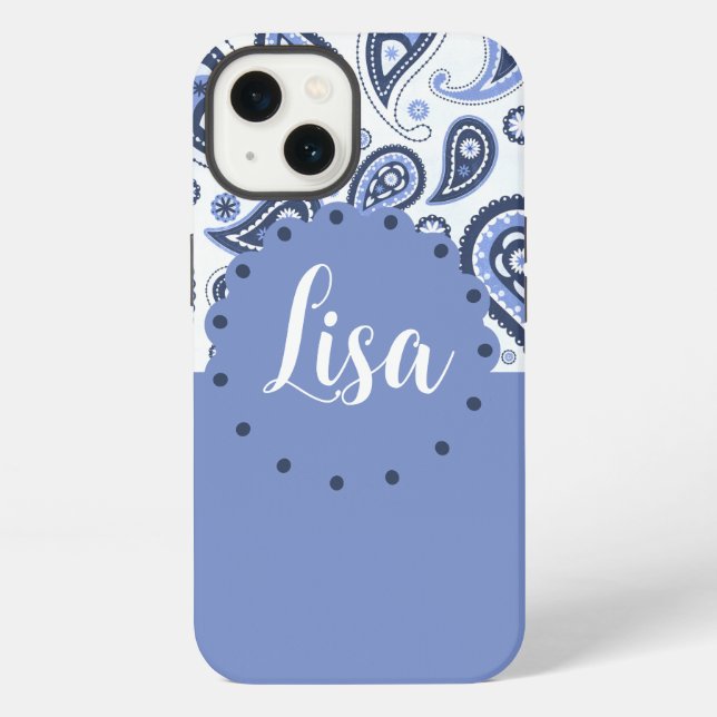 Blue Paisley Pattern iPhone Case (Back)