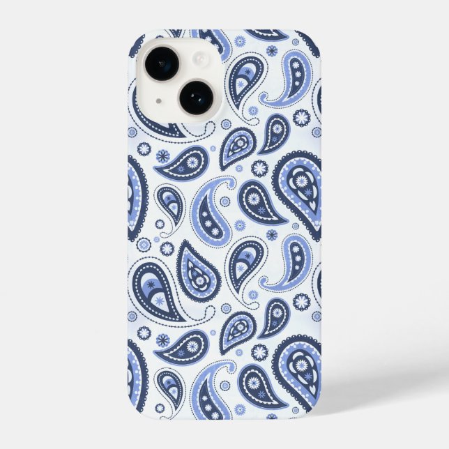 Blue Paisley Pattern iPhone Case (Back)