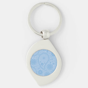 Blue paisley pattern keychain