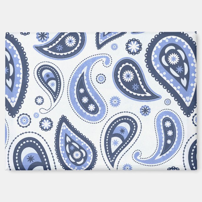 Blue Paisley Pattern Magnet (Front)