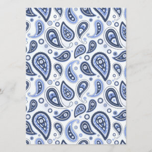Blue Paisley Pattern Menu