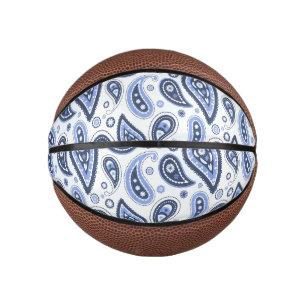 Blue Paisley Pattern Mini Basketball