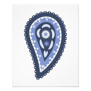 Blue Paisley Pattern Photo Print