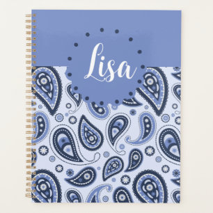 Blue Paisley Pattern Planner