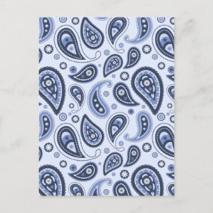 Blue Paisley Pattern Postcard
