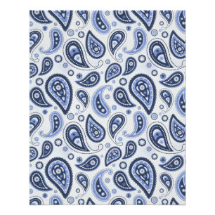 Blue Paisley Pattern Poster