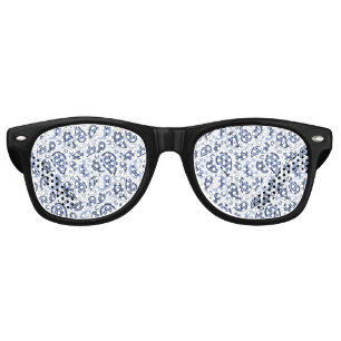 Blue Paisley Pattern Retro Sunglasses