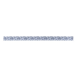 Blue Paisley Pattern Satin Ribbon