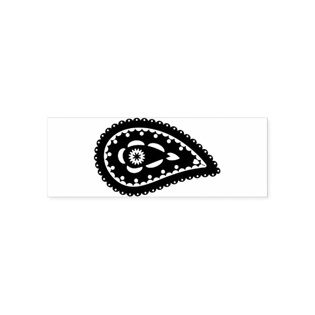 Blue Paisley Pattern Self-inking Stamp (Design)