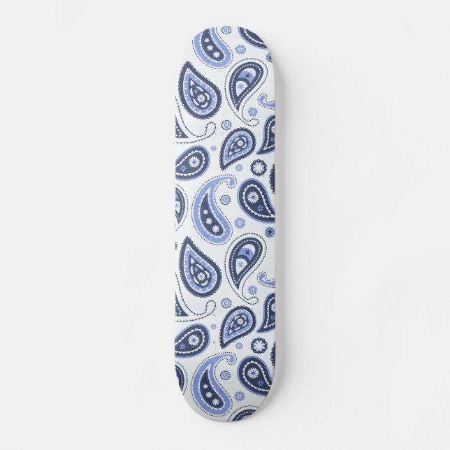 Blue Paisley Pattern Skateboard (Front)