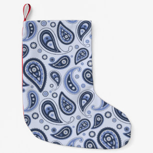 Blue Paisley Pattern Small Christmas Stocking