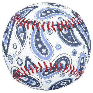 Blue Paisley Pattern Softball