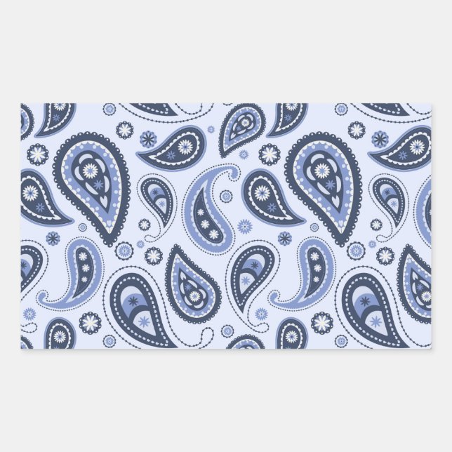 Blue Paisley Pattern Sticker (Front)