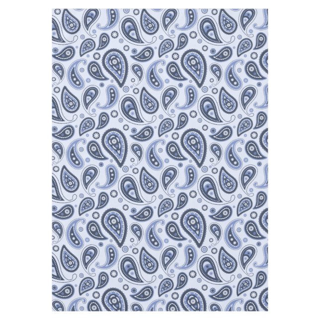 Blue Paisley Pattern Tablecloth (Front)