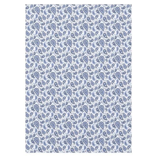 Blue Paisley Pattern Tablecloth (Front)
