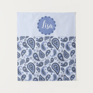 Blue Paisley Pattern Tapestry