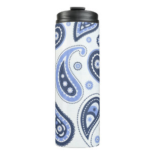 Blue Paisley Pattern Thermal Tumbler