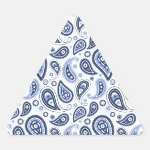 Blue Paisley Pattern Triangle Sticker