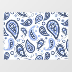 Blue Paisley Pattern Window Cling