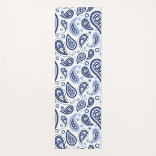 Blue Paisley Pattern Yoga Mat