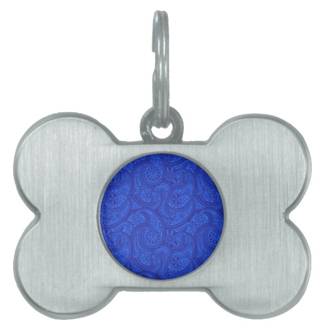 Blue Paisley Pet Tag (Front)