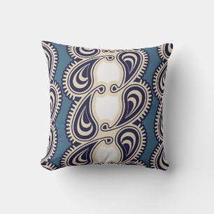 Blue Paisley Reversible Design Pillow