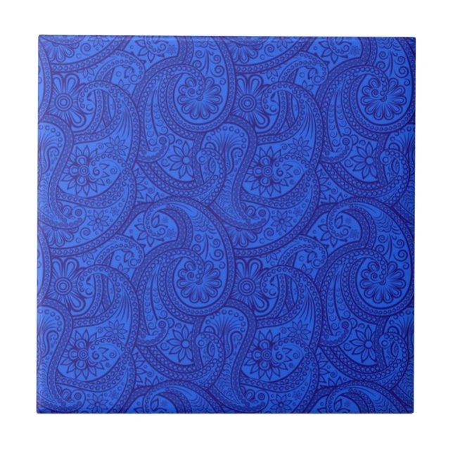 Blue Paisley Tile (Front)