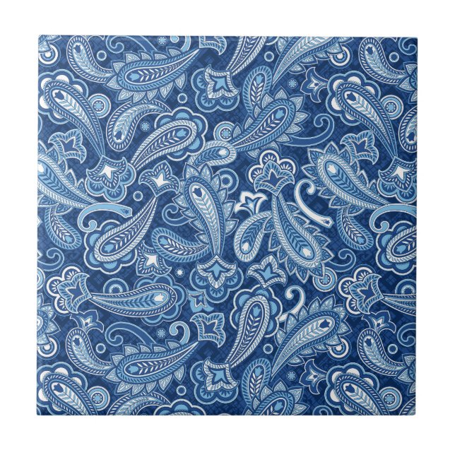 Blue Paisley Tile (Front)