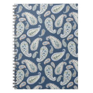 Blue Paisley Watercolor Pattern Notebook