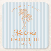Blue Palm Spring Pastel Beach Bachelorette Party