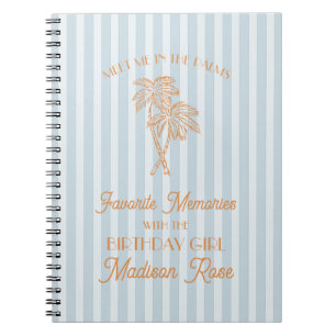 Blue Palm Springs Favourite Memories with Birthday Notebook