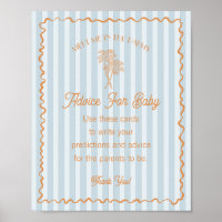 Blue Palm Springs Pastel Beach Advice for Baby