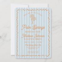Blue Palm Springs Pastel Beach Birthday Party