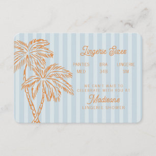 Blue Palm Springs Pastel Beach Lingerie Insert