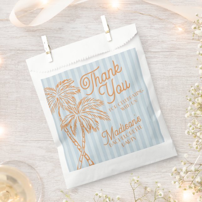 Blue Palm Springs Pastel Beach Party Favour Favour Bag (Clipped)