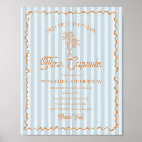 Blue Palm Springs Pastel Beach Time Capsule