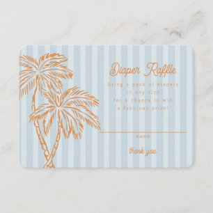 Blue Palm Springs Pastel Diaper Raffle Insert